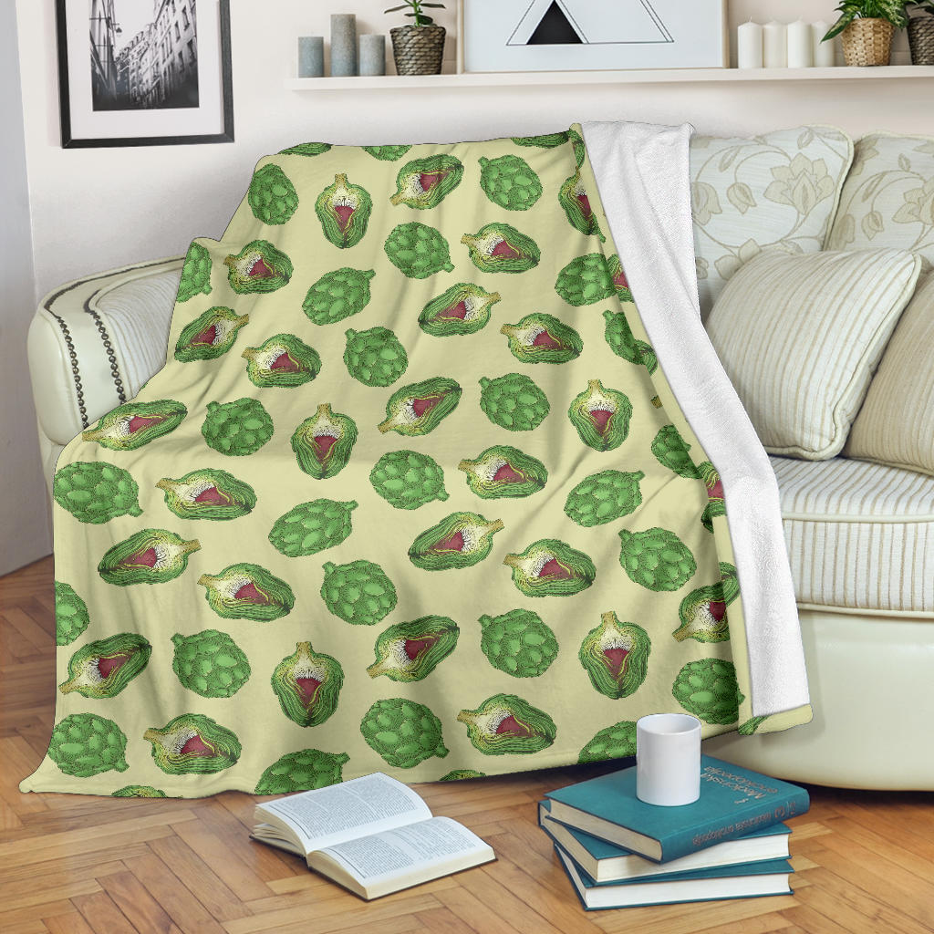 Artichoke Pattern Print Design 03 Premium Blanket