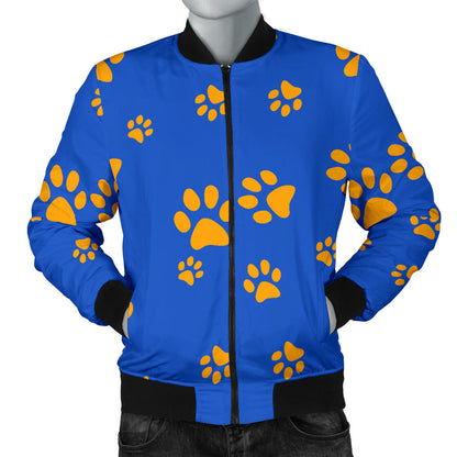 Paw Pattern Print Design A03 Men Bomber Jacket