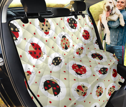 Ladybug Pattern Print Design 03 Rear Dog Car Seat Cover Hammock
