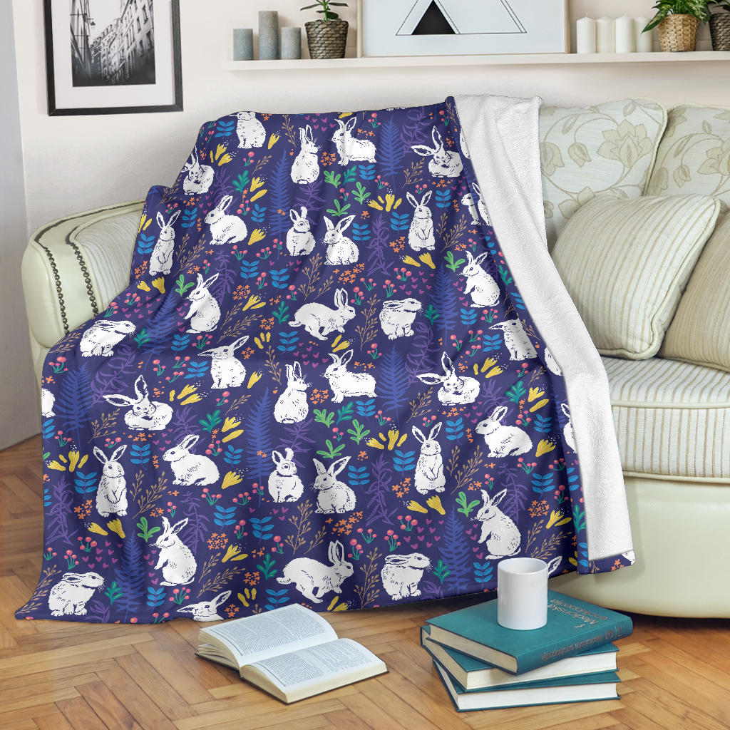 Bunny Pattern Print Design 01 Premium Blanket