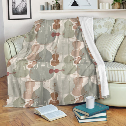 Violin Pattern Print Design 01 Premium Blanket