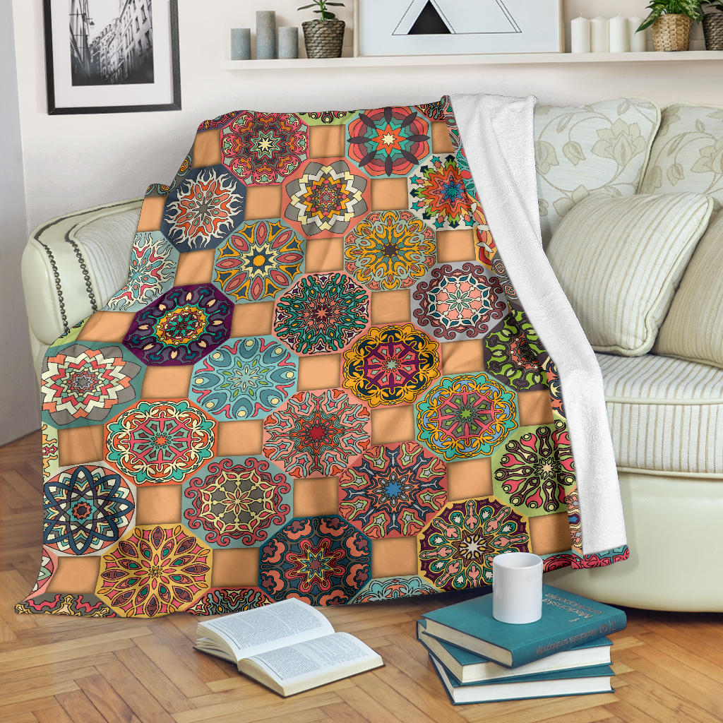 Boho Pattern Print Design 07 Premium Blanket