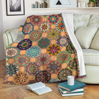 Boho Pattern Print Design 07 Premium Blanket