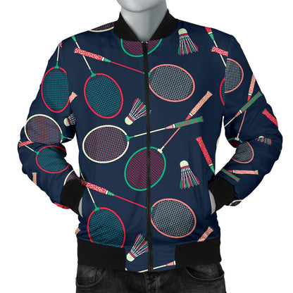 Badminton Pattern Print Design 03 Men Bomber Jacket