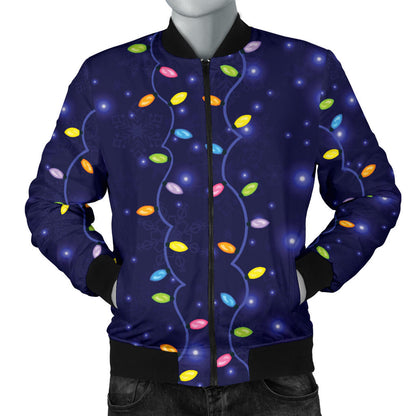 Christmas Light Pattern Print Design 03 Men Bomber Jacket