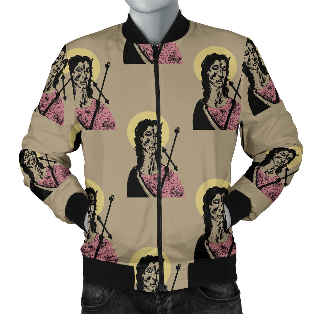 Christian Pattern Print Design 04 Men Bomber Jacket