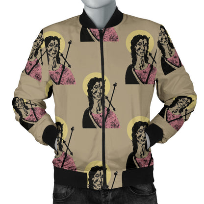 Christian Pattern Print Design 04 Men Bomber Jacket