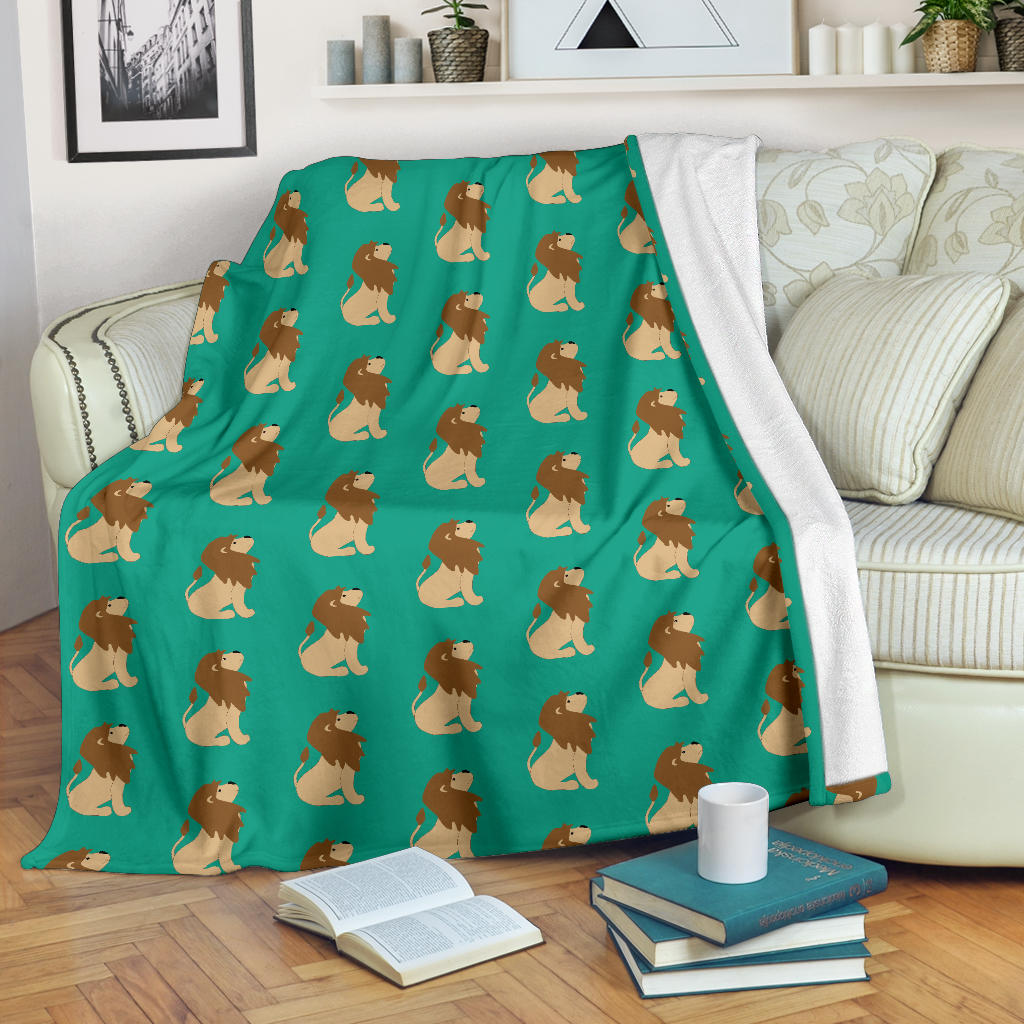 Lion Pattern Print Design 02 Premium Blanket