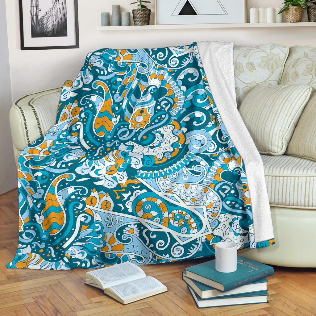 Funky Retro Pattern Print Design A03 Premium Blanket