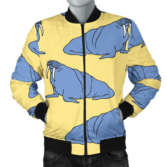 Walrus Pattern Print Design 02 Men Bomber Jacket