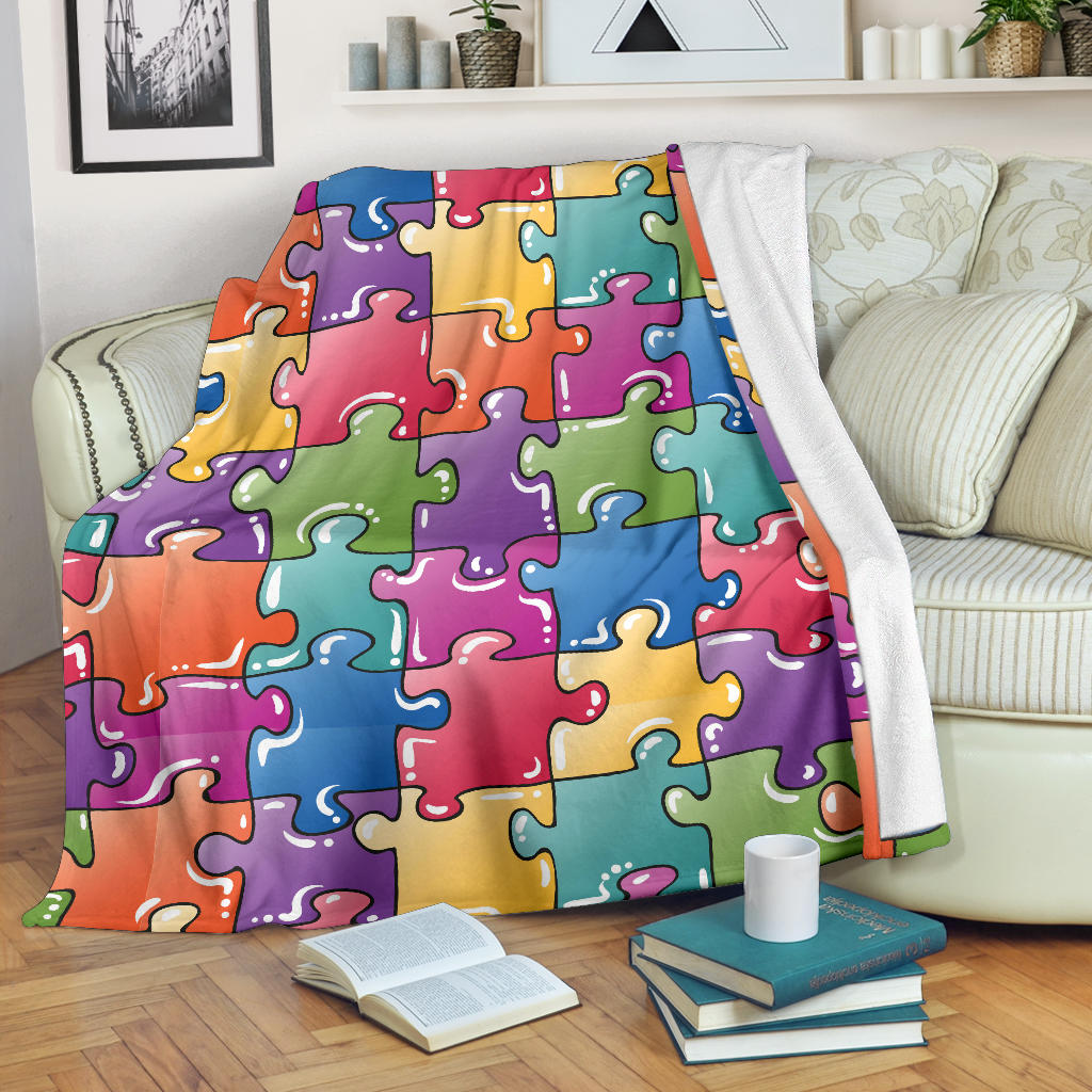 Puzzle Pattern Print Design A05 Premium Blanket