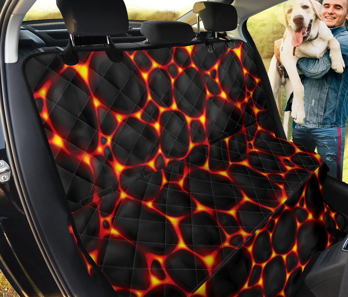 Lava Pattern Print Design 01 Rear Dog Car Seat Cover Hammock