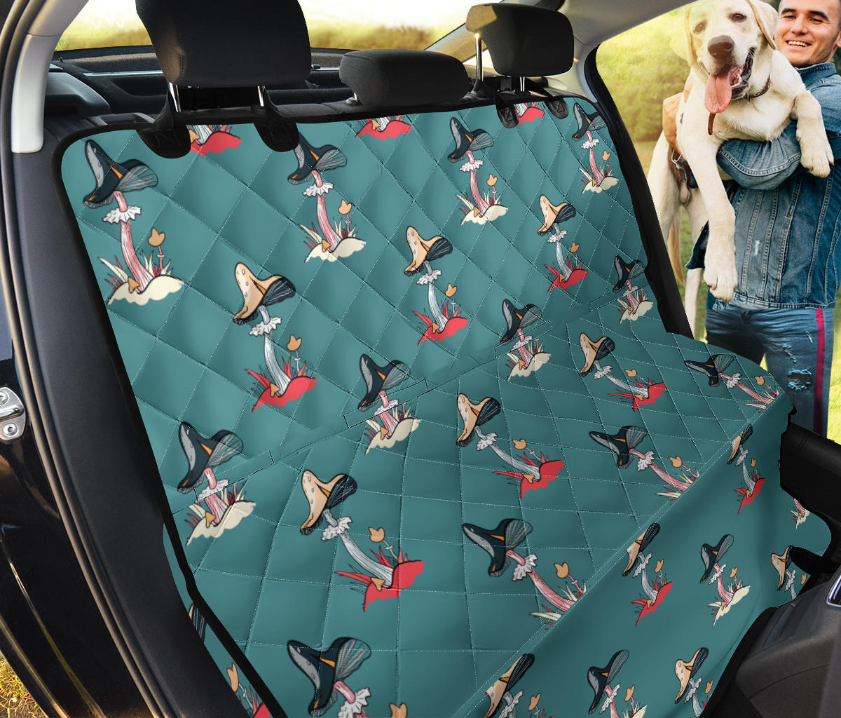 Mushroom Pattern Print Design A04 Rear Dog Car Seat Cover Hammock