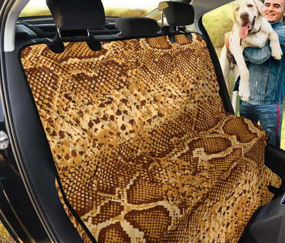 Python Brown Pattern Print Design A03 Rear Dog Car Seat Cover Hammock