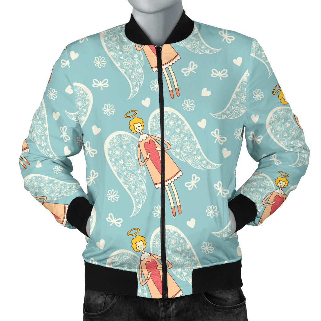 Angel Pattern Print Design 01 Men Bomber Jacket