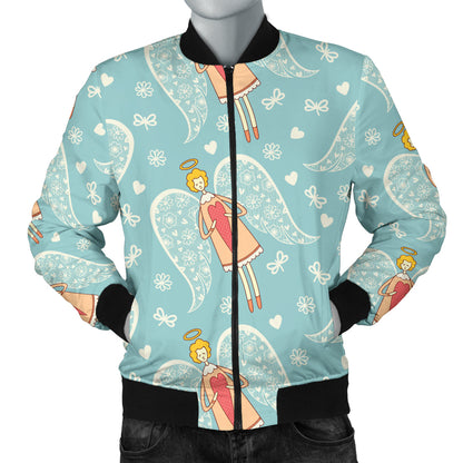 Angel Pattern Print Design 01 Men Bomber Jacket