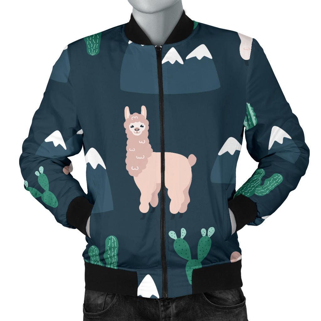 Llama Pattern Print Design 06 Men Bomber Jacket