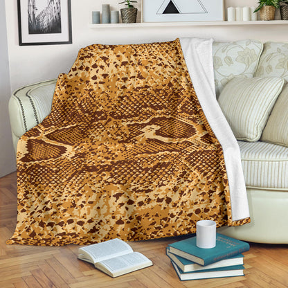 Python Brown Pattern Print Design A03 Premium Blanket