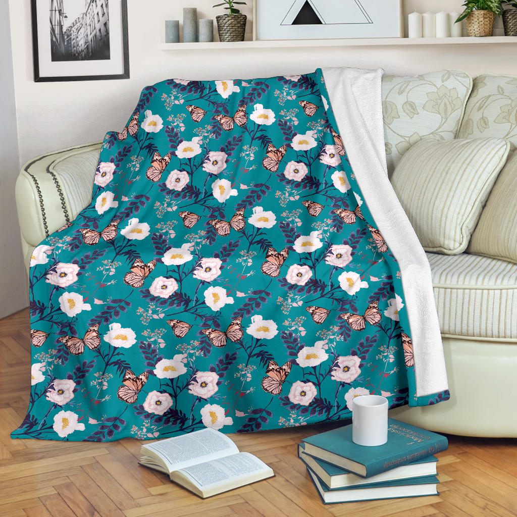 Butterfly Pattern Print Design 012 Premium Blanket