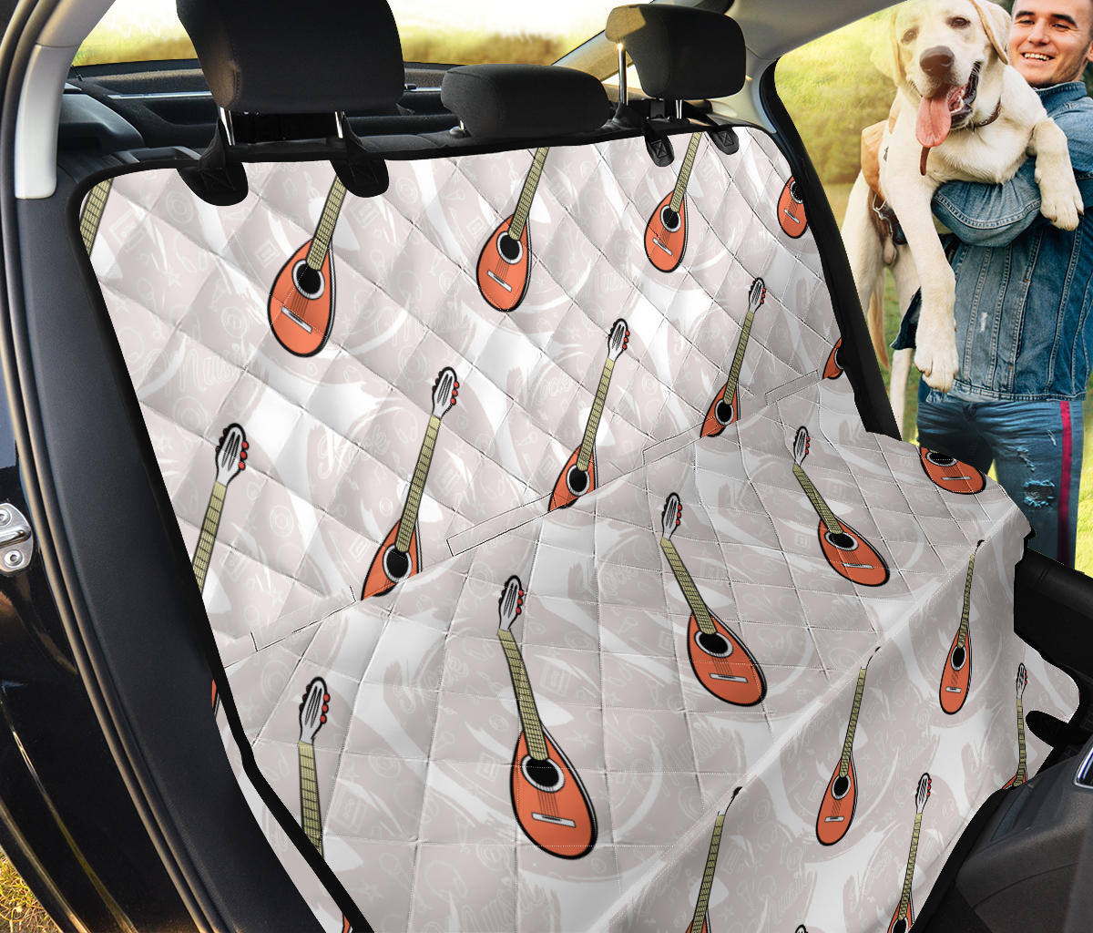 Mandolin Pattern Print Design 03 Rear Dog Car Seat Cover Hammock