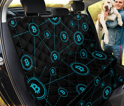 Cryptocurrency Pattern Print Design 01 Rear Dog Car Seat Cover Hammock