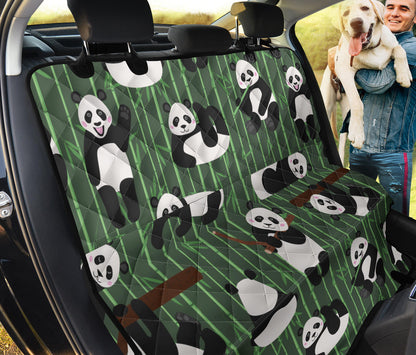 Panda Pattern Print Design A04 Rear Dog Car Seat Cover Hammock