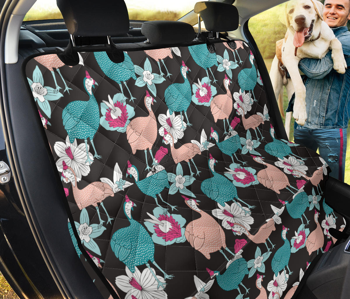 Guinea Fowl Pattern Print Design 03 Rear Dog Car Seat Cover Hammock