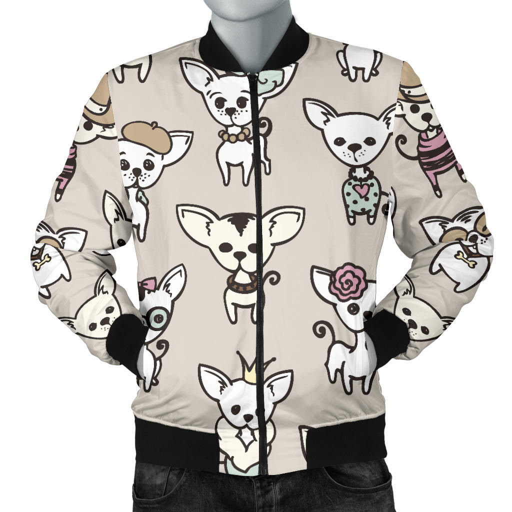 Chihuahua Pattern Print Design 02 Men Bomber Jacket