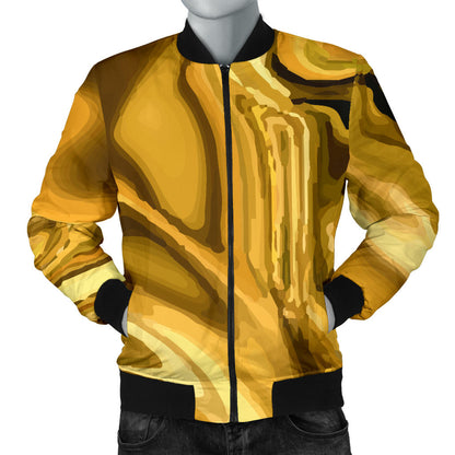 Liquid Pattern Print Design 03 Men Bomber Jacket