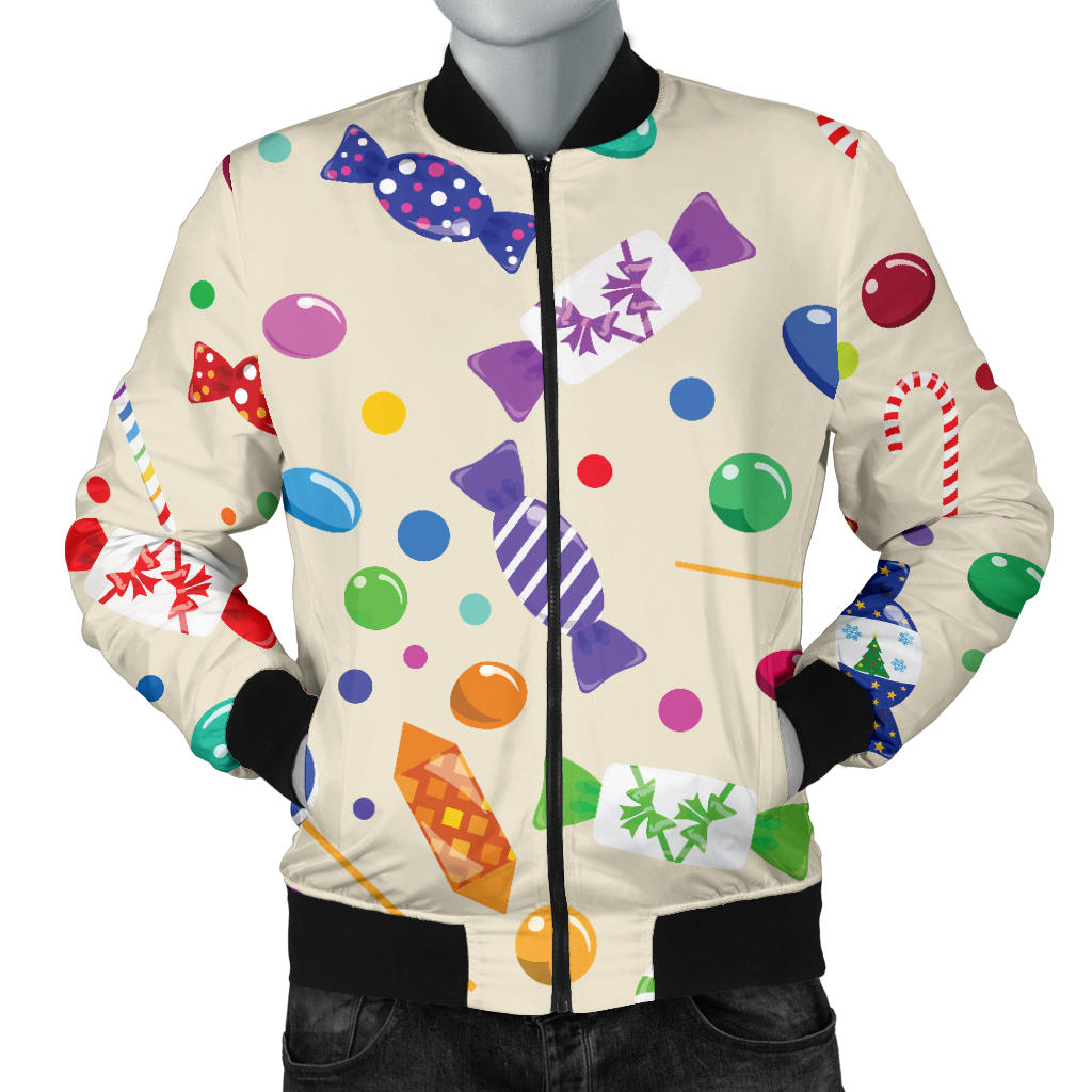 Candy Pattern Print Design 04 Men Bomber Jacket