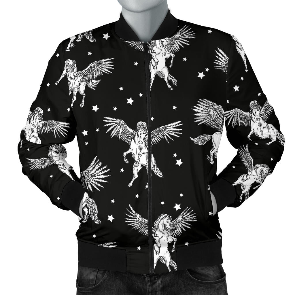 Pegasus Pattern Print Design 01 Men Bomber Jacket