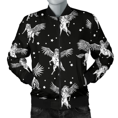 Pegasus Pattern Print Design 01 Men Bomber Jacket