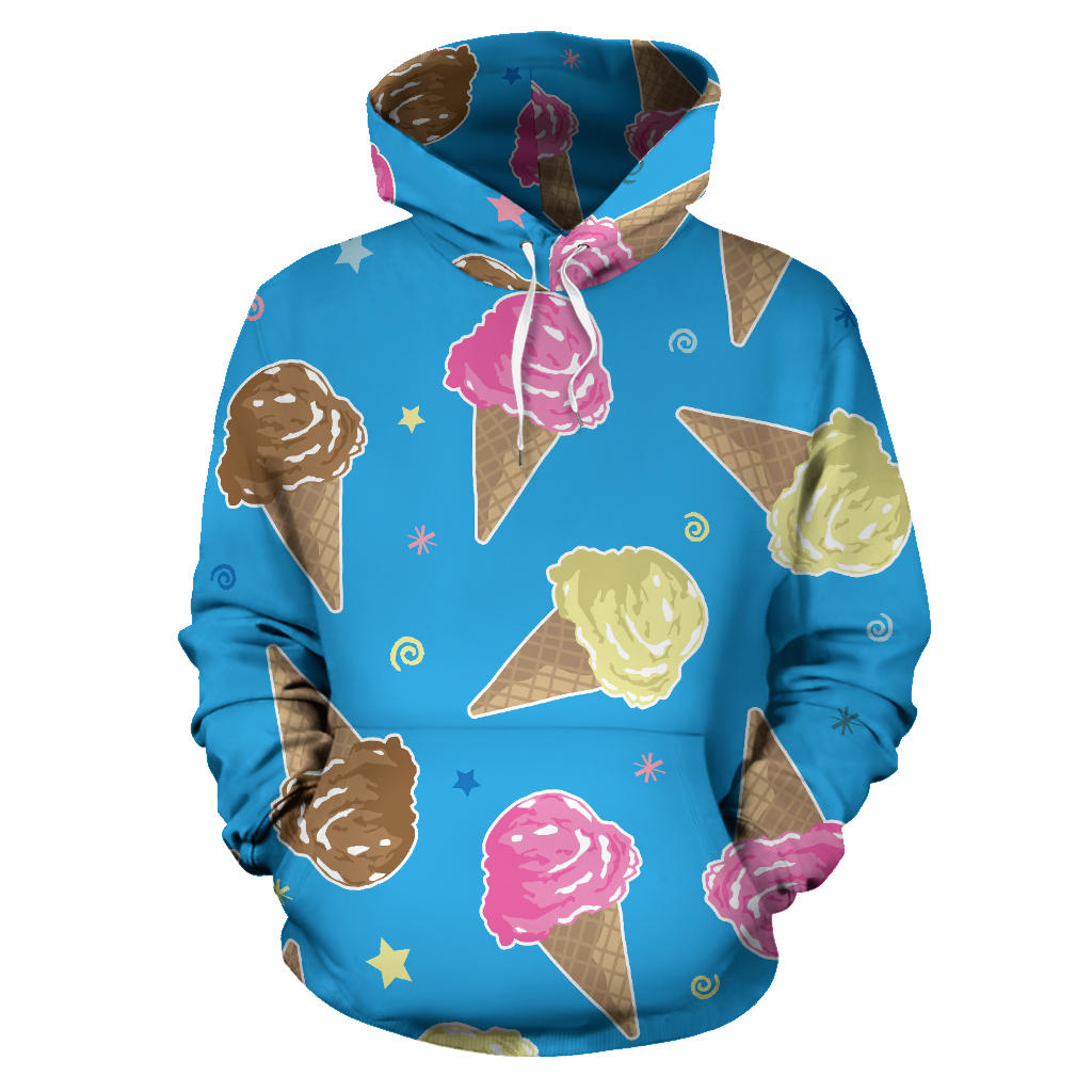 Ice Cream Pattern Print Design 01 Pullover Hoodie