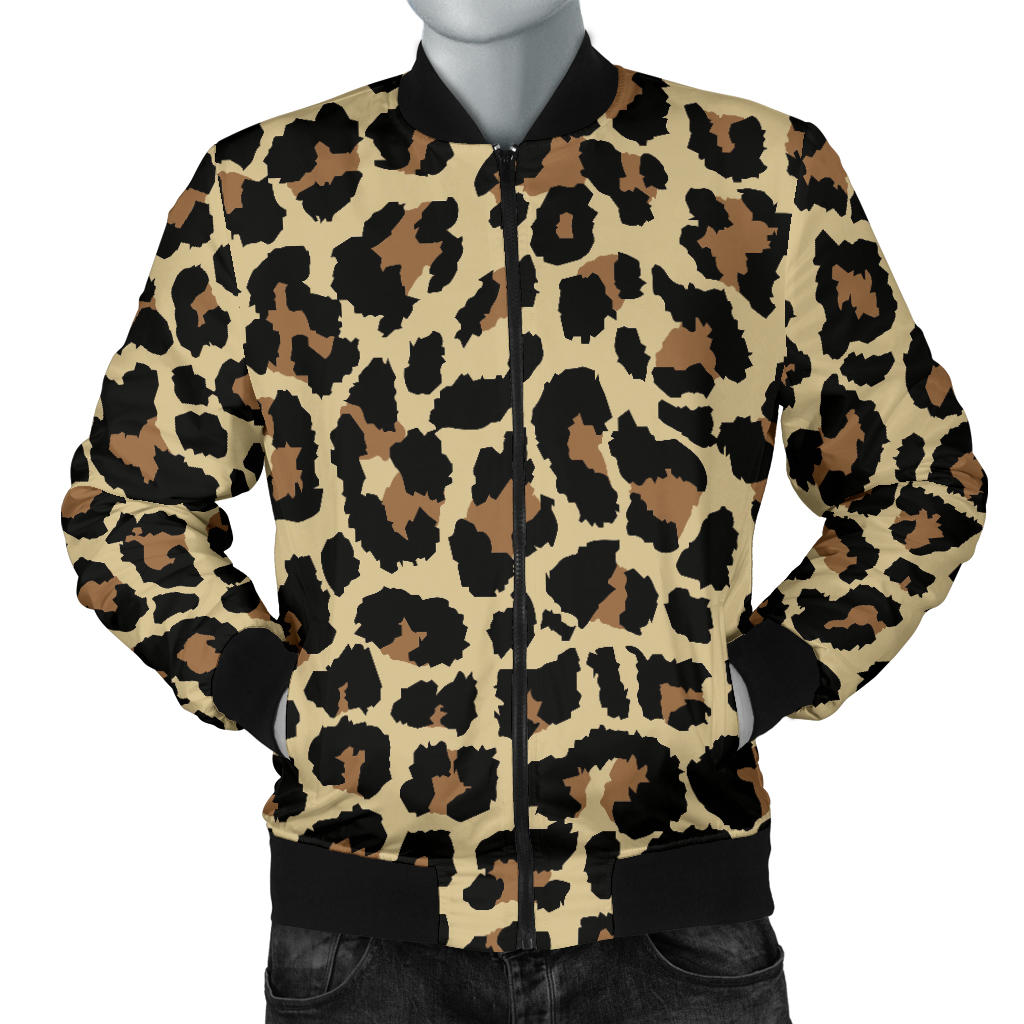 Cheetah Pattern Print Design 02 Men Bomber Jacket