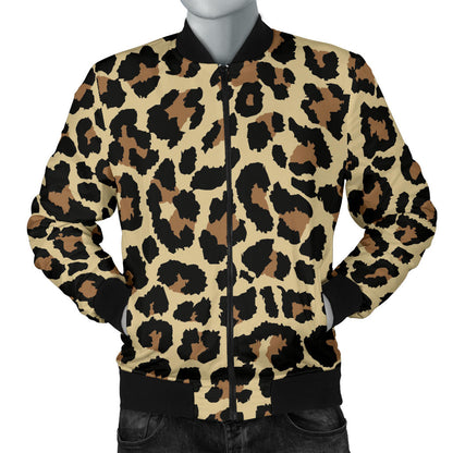 Cheetah Pattern Print Design 02 Men Bomber Jacket