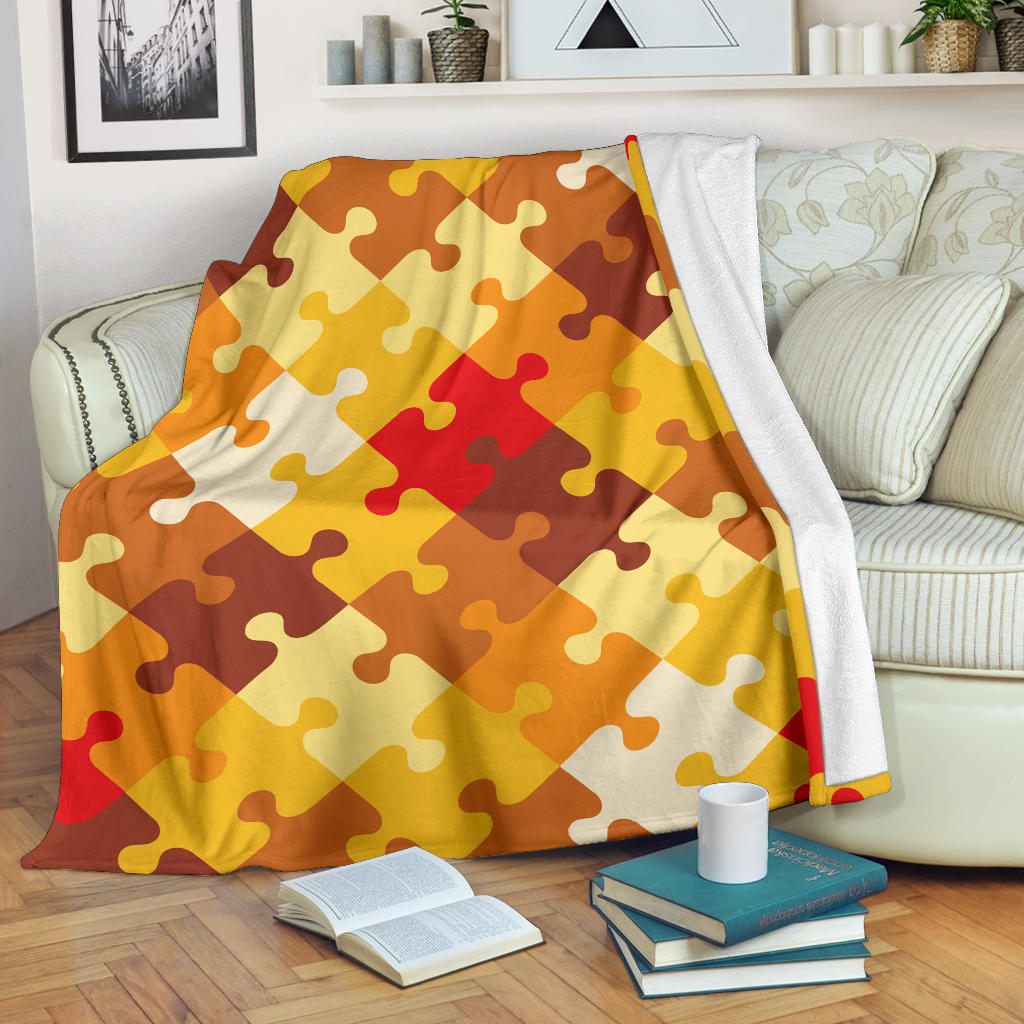 Puzzle Pattern Print Design A01 Premium Blanket