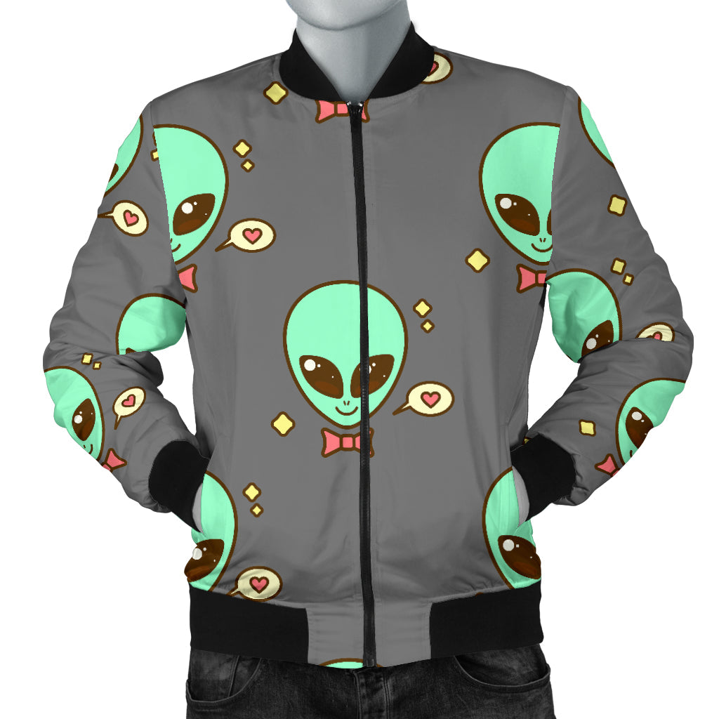 Alien Pattern Print Design 02 Men Bomber Jacket