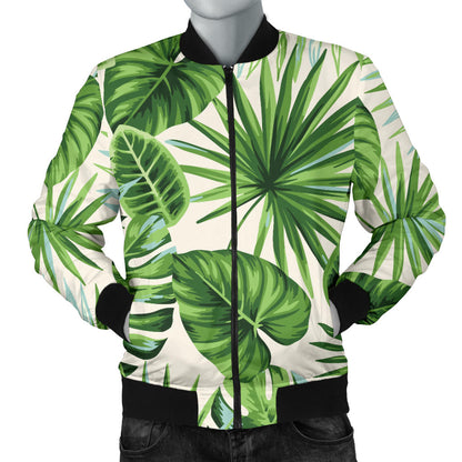 Palm Leaf Pattern Print Design A01 Men Bomber Jacket