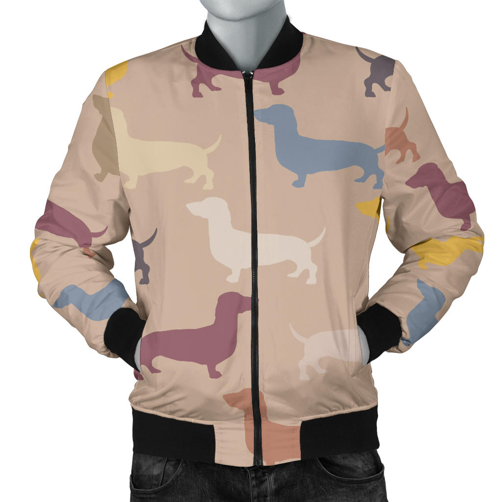 Dachshund Pattern Print Design 03 Men Bomber Jacket