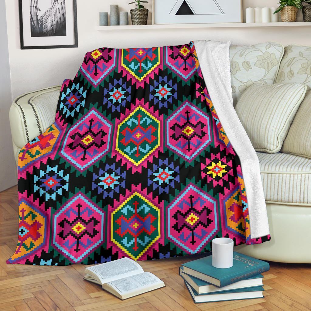 Mexican Pattern Print Design 02 Premium Blanket