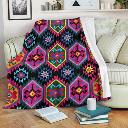 Mexican Pattern Print Design 02 Premium Blanket