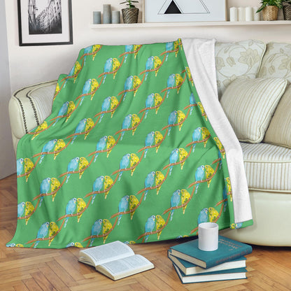 Budgerigar Pattern Print Design 01 Premium Blanket