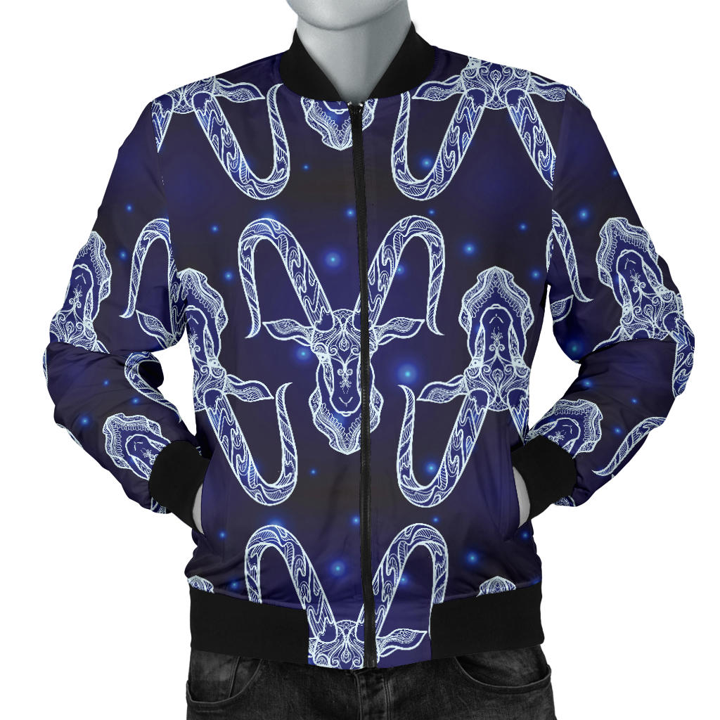 Capricorn Zodiac Pattern Print Design 03 Men Bomber Jacket
