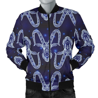 Capricorn Zodiac Pattern Print Design 03 Men Bomber Jacket