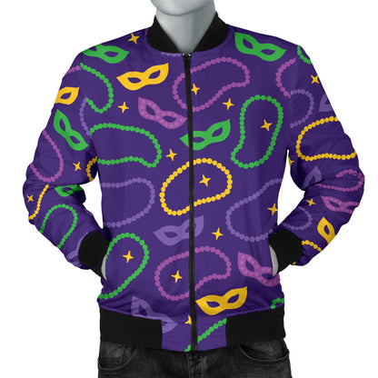 Mardi Gras Pattern Print Design 04 Men Bomber Jacket