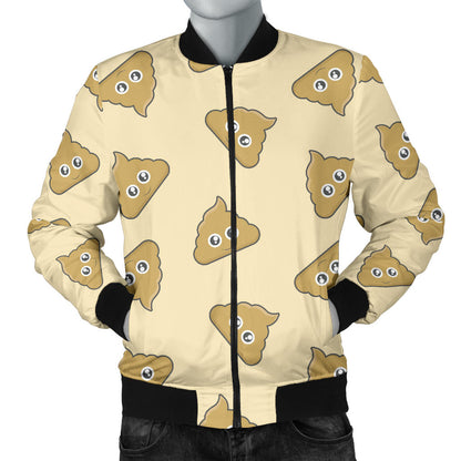 Poop Emoji Pattern Print Design A02 Men Bomber Jacket