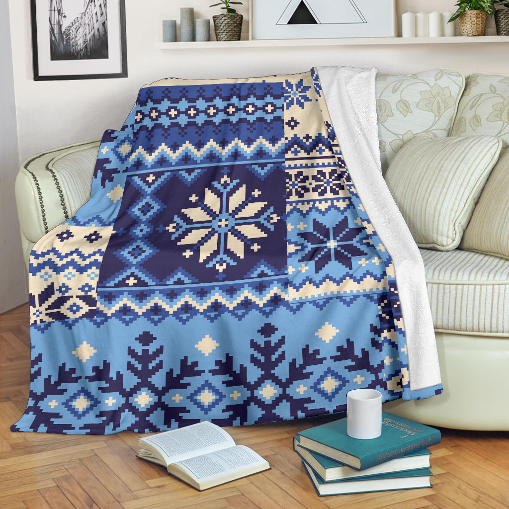 Nordic Pattern Print Design A04 Premium Blanket