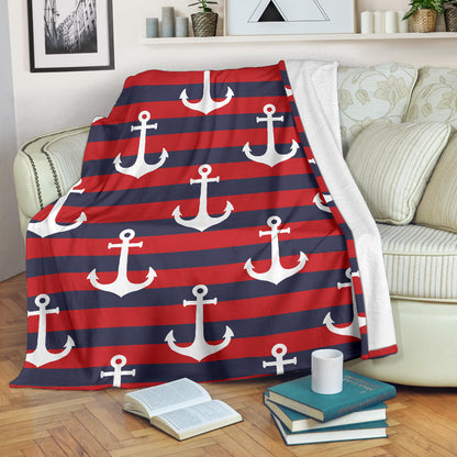 Nautical Pattern Print Design A05 Premium Blanket