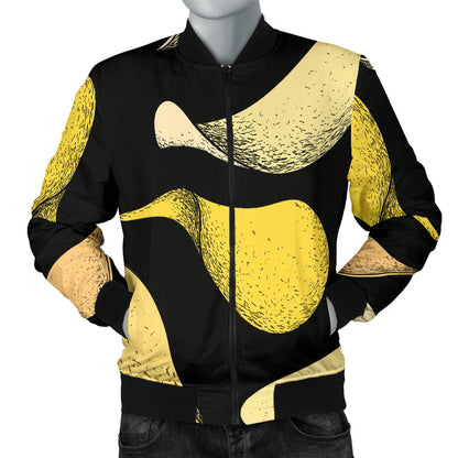 Potato Pattern Print Design A02 Men Bomber Jacket
