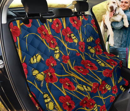 Pansy Pattern Print Design A01 Rear Dog Car Seat Cover Hammock